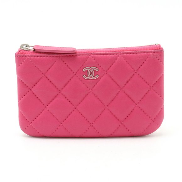 CHANEL Chanel Matelasse Coco Mark Pouch Coin Case Lambskin Leather Pink A69523 - Picture 2 of 8